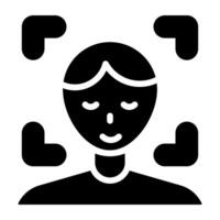 An editable design icon of face recognition vector