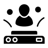 Trendy design of user hologram, glyph editable icon vector