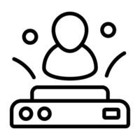 Trendy design of user hologram, linear editable icon vector