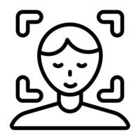 An editable design icon of face recognition vector