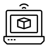 Editable design icon of 3d cube vector