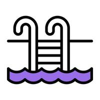 Editable design icon of swimming pool vector