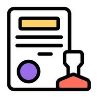 Conceptual flat design icon of stamp paper vector