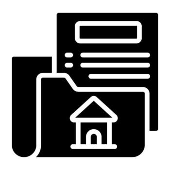 Conceptual solid design icon of property folder vector