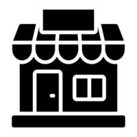A solid design icon of shop architecture vector