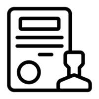 Conceptual linear design icon of stamp paper vector