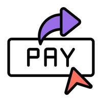A trendy design icon of pay button vector