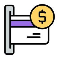 A beautiful design icon of ATM withdrawal vector