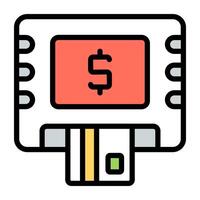 A trendy design icon of atm withdrawal vector