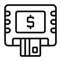A trendy design icon of atm withdrawal vector