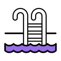 Editable design icon of swimming pool vector