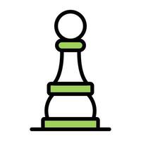 Strategy game icon, flat design of chess pawn vector