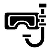 Oxygen pipe with goggles, icon of snorkeling mask vector