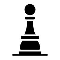 Strategy game icon, solid design of chess pawn vector
