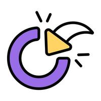 Editable design icon of back arrow vector