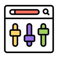 An editable design icon of online equalizer vector
