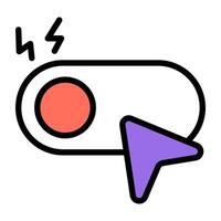 A colored design icon of toggle button vector