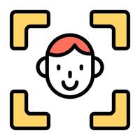 An editable design icon of face recognition vector