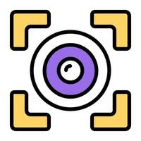 A colored design icon of iris recognition vector