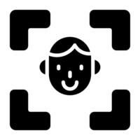 An editable design icon of face recognition vector