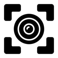 A colored design icon of iris recognition vector