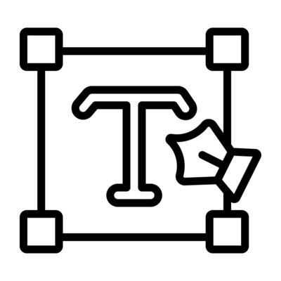 Modern style icon of text tool