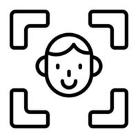 An editable design icon of face recognition vector