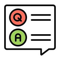 A beautiful design icon of question and answer vector