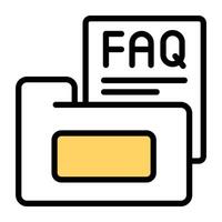 Perfect design icon of FAQ folder vector
