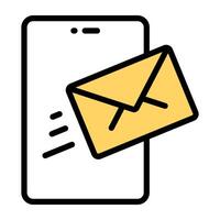 A beautiful design icon of mobile email vector