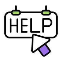 A flat design icon of.help vector