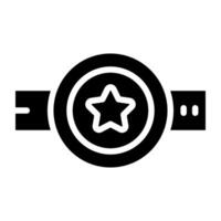 A solid design icon of achievement badge vector