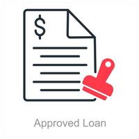 Approved Loan and money icon concept vector