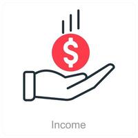 Income and money icon concept vector