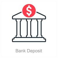 Bank Deposit and money icon concept vector