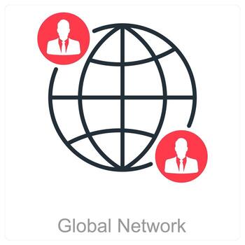 Global Network and data icon concept vector