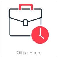 Office Hours and clock icon concept vector