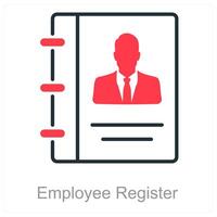Employee Register and record icon concept vector