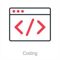 Coding and code icon concept vector