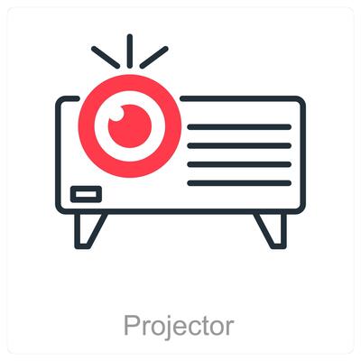 Projector and business icon concept