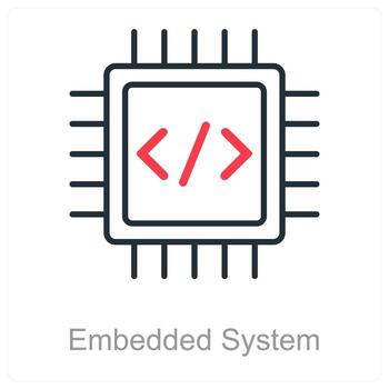 Embedded System and chip icon concept vector