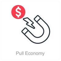Pull Economy and resources icon concept vector