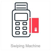Swiping Machine and swipe icon concept vector