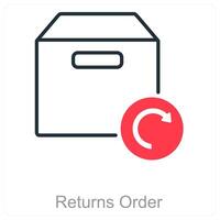 Returns Order and return icon concept vector