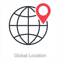 Global Location and map icon concept vector