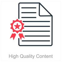 High Quality Content and valuable icon concept vector