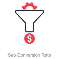 Seo Conversion Rate and rank icon concept vector