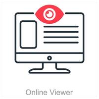 Online Viewer and media icon concept vector