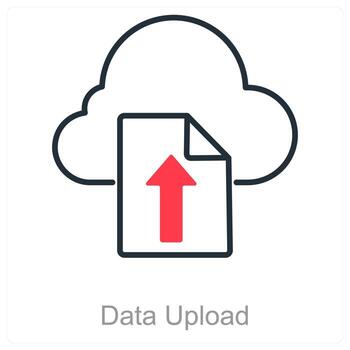 Data Upload and server icon concept vector