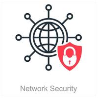 Network Security and firewall icon concept vector